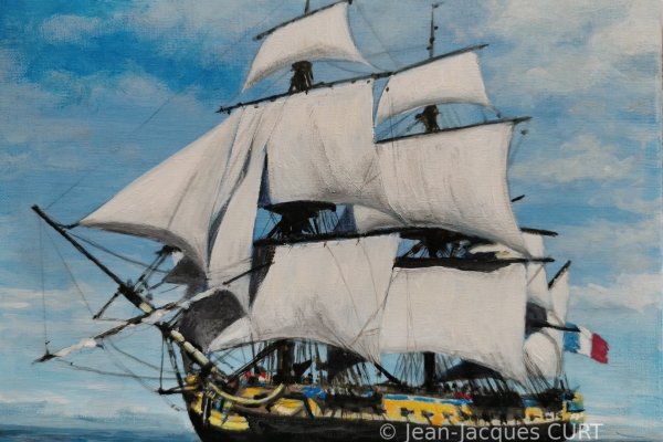 L'Hermione dans le vent