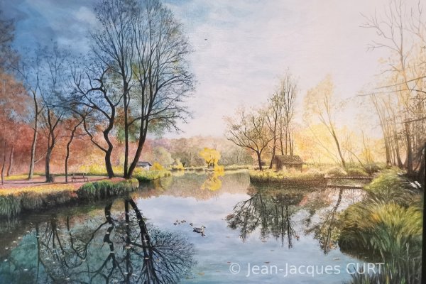 Le soir au bord de l'étang 