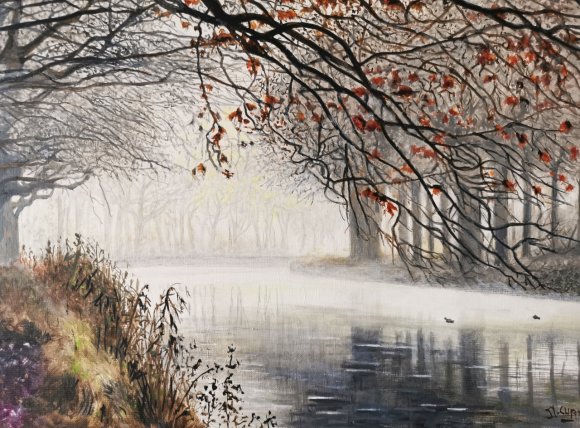 Au bord du canal-acrylique-JJCurt