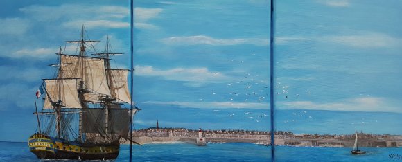 l'hermione en vue de saint malo