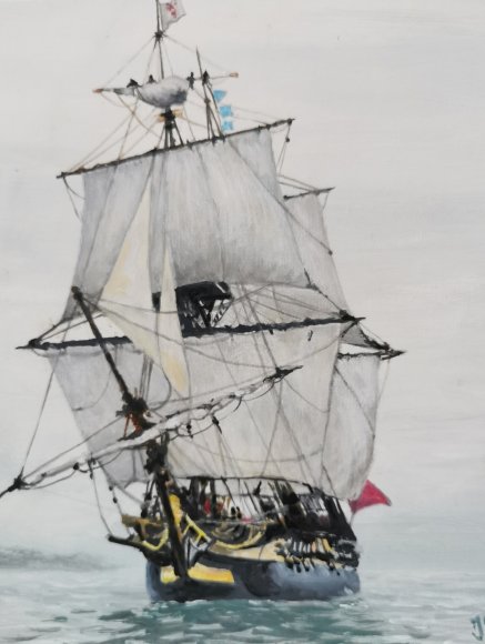 l'hermione dans la brume