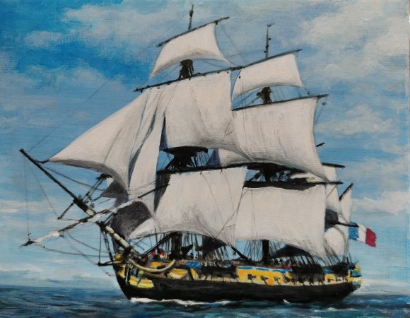 l'hermione dans le vent
