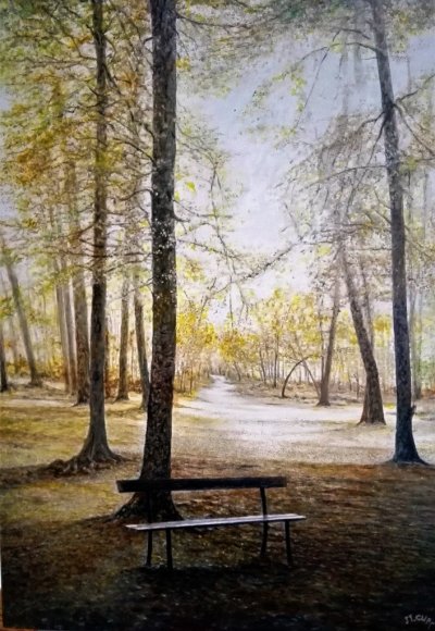le banc et l'ecureuil
