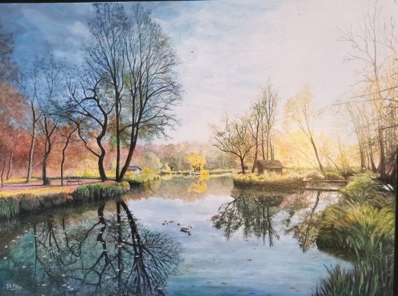le soir au bord de l'étang
